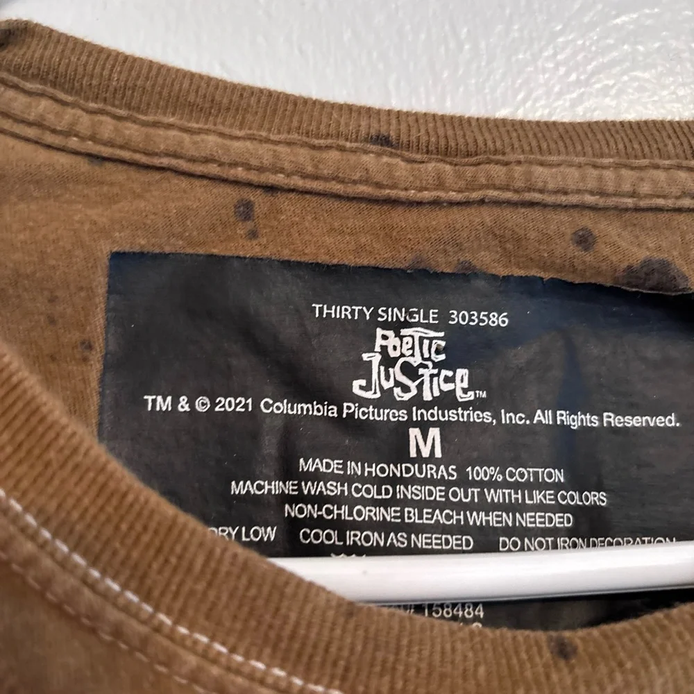 Poetic Justice Graphic Long Sleeve Tee - Brown - Picture 3 of 3